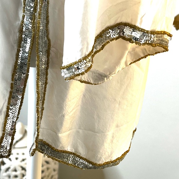 Gretchen Scott Beautiful Silk Beaded Tunic - Starry Night - Picture 9 of 12